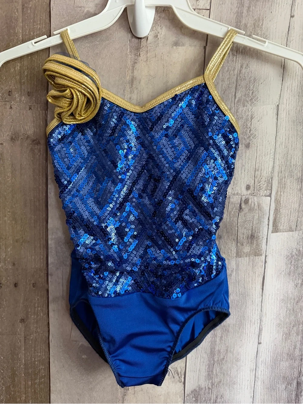 Blue and Gold Sequin Tutu Dress for Girls - Kids Dance Costume